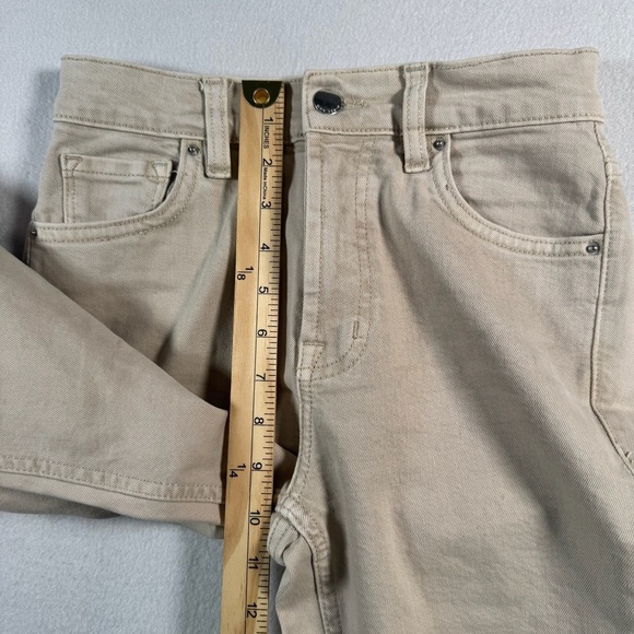 MNG Jeans Womens 2 Ivory Sienna Flare Mid Rise Raw Hem - Picture 10 of 14